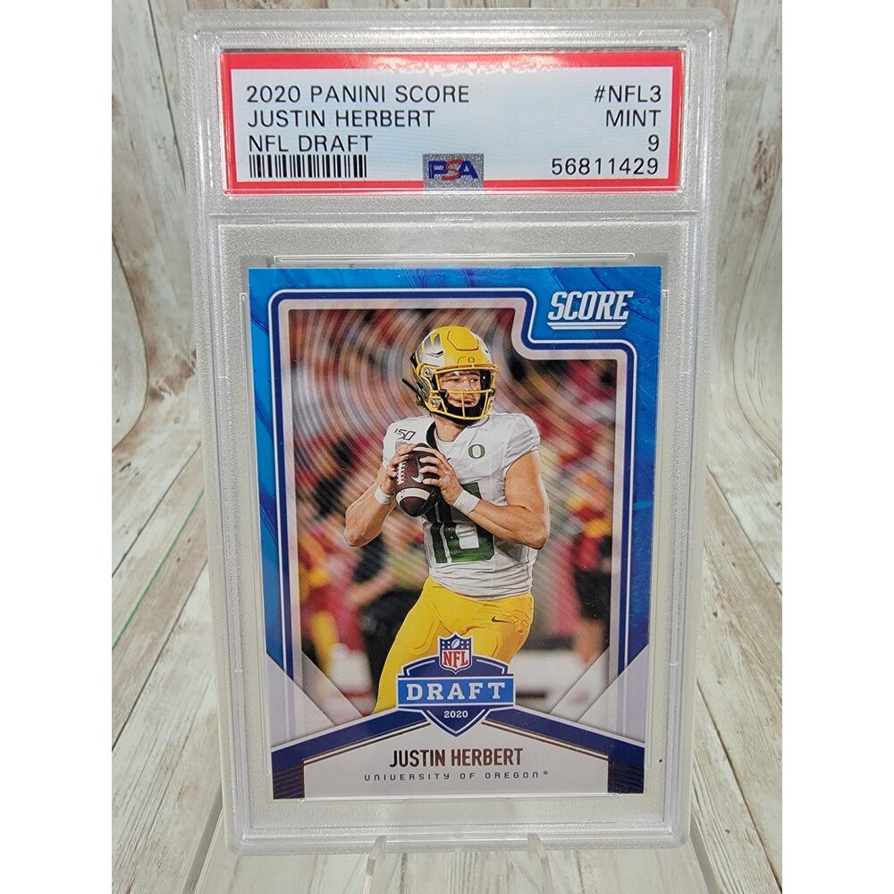 Justin Herbert 2020 Panini Score NFL Draft #NFL-3 Chargers Rookie RC PSA 9 Mint